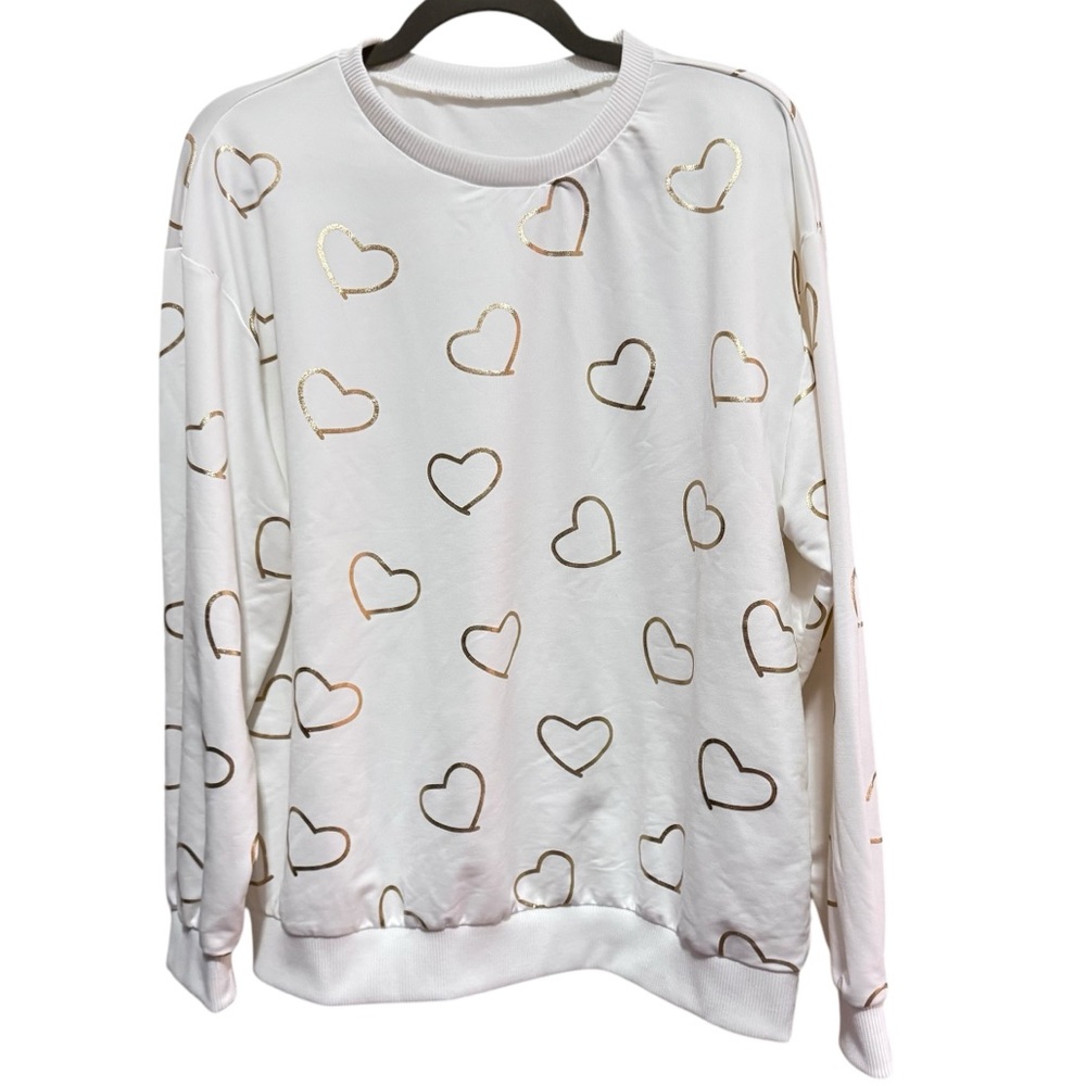 SHEIN - Lightweight Long Sleeve Heart top - size L - Picture 2 of 14